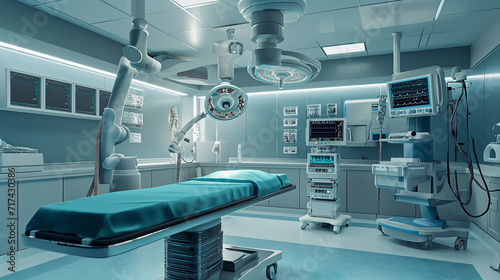 Medical Machinery and Industrial Equipment in a Hospital Room