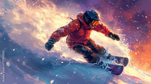 Bukovel Ukraine Snowboarders, Background Banner HD © Alex Cuong