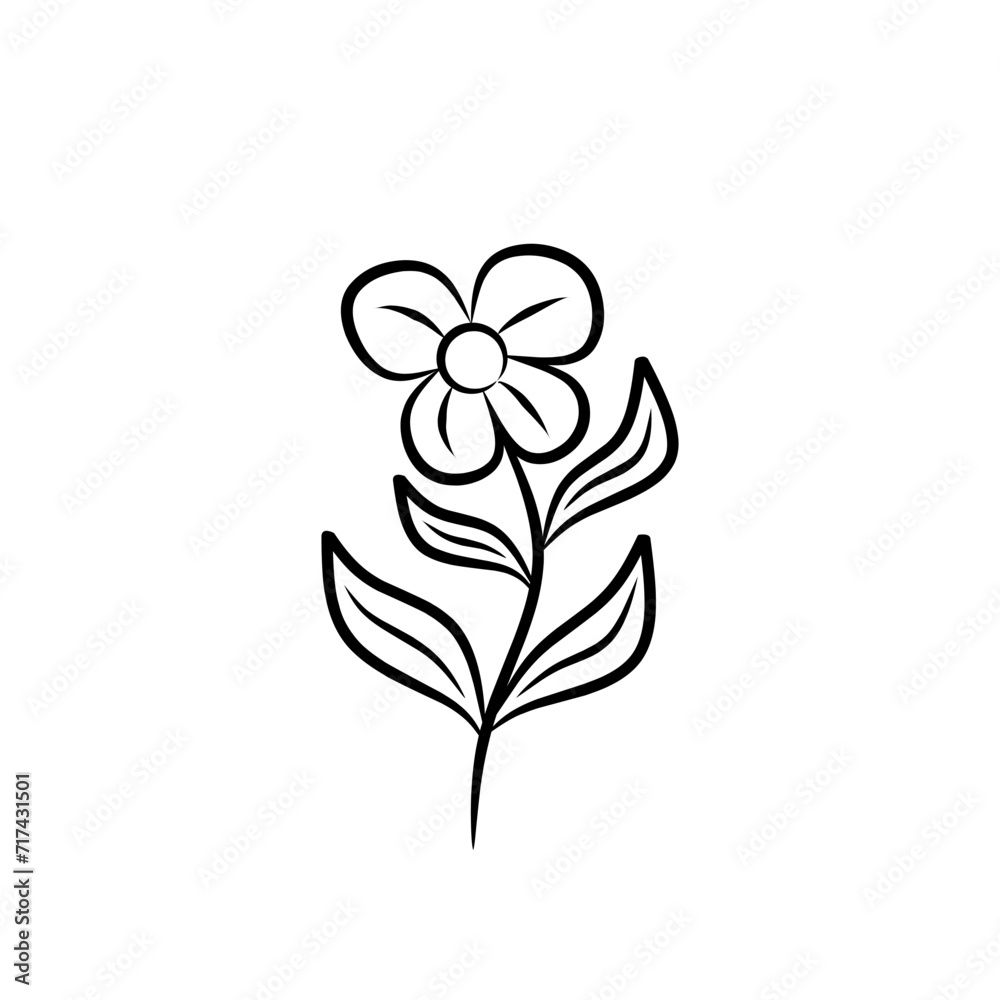 Flower with leaves, perfect for spring and nature themed designs, garden illustrations, or floral backgrounds in graphic design. Flower with leaves, perfect for spring and nature themed designs, garden illustrations, or floral backgrounds in graphic design.
