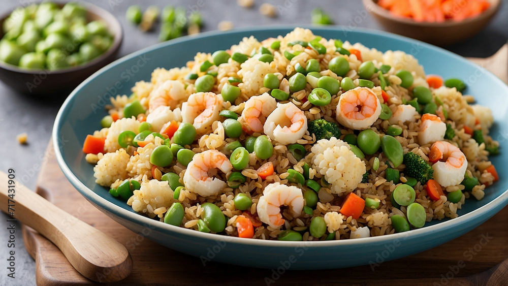 a cauliflower fried rice recipe that emphasizes protein content a variety of protein sources such as tofu, chicken, shrimp, or edamame to make the dish not only delicious but also satisfying a cauliflower fried rice recipe that emphasizes protein content a variety of protein sources such as tofu, chicken, shrimp, or edamame to make the dish not only delicious but also satisfying