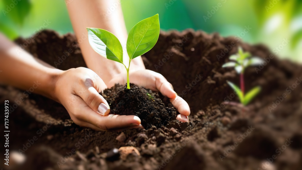 Celebrate Earth Day by planting a green sapling in the soil to contribute to saving our planet. Celebrate Earth Day by planting a green sapling in the soil to contribute to saving our planet.