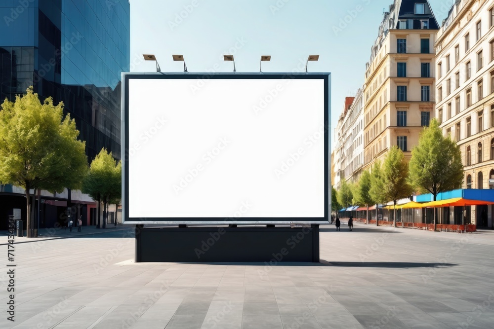 Obraz premium Mockup billboard on the square, blank space, 3d render