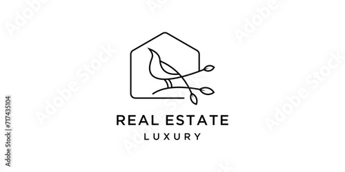 bird nest home logo vector 