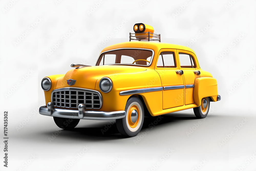 3d rendering cartoon Taxi car 3d rendering cartoon Taxi car