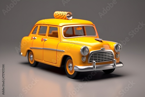 3d rendering cartoon Taxi car