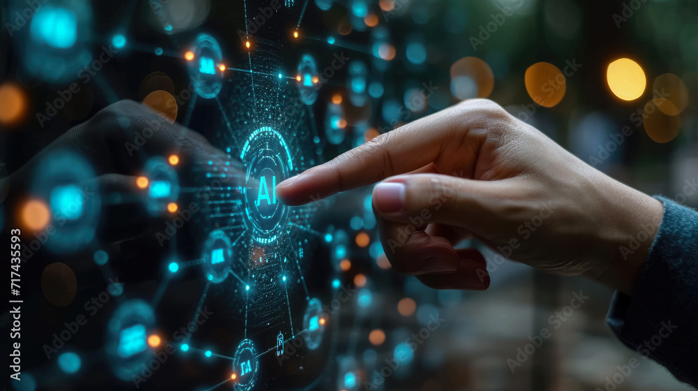 Businessman using virtual metaverse and future digital technology , Virtual Global Internet connection network with AI Artificial Intelligence digital Businessman using virtual metaverse and future digital technology , Virtual Global Internet connection network with AI Artificial Intelligence digital