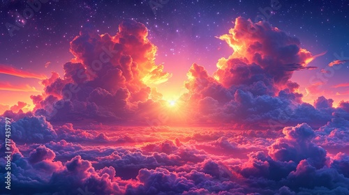 Colorful Sunset Clouds, Background Banner HD