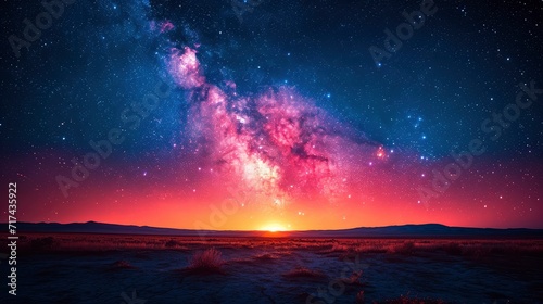 Composite Astrophotography Shot Milky Way Rising, Background Banner HD