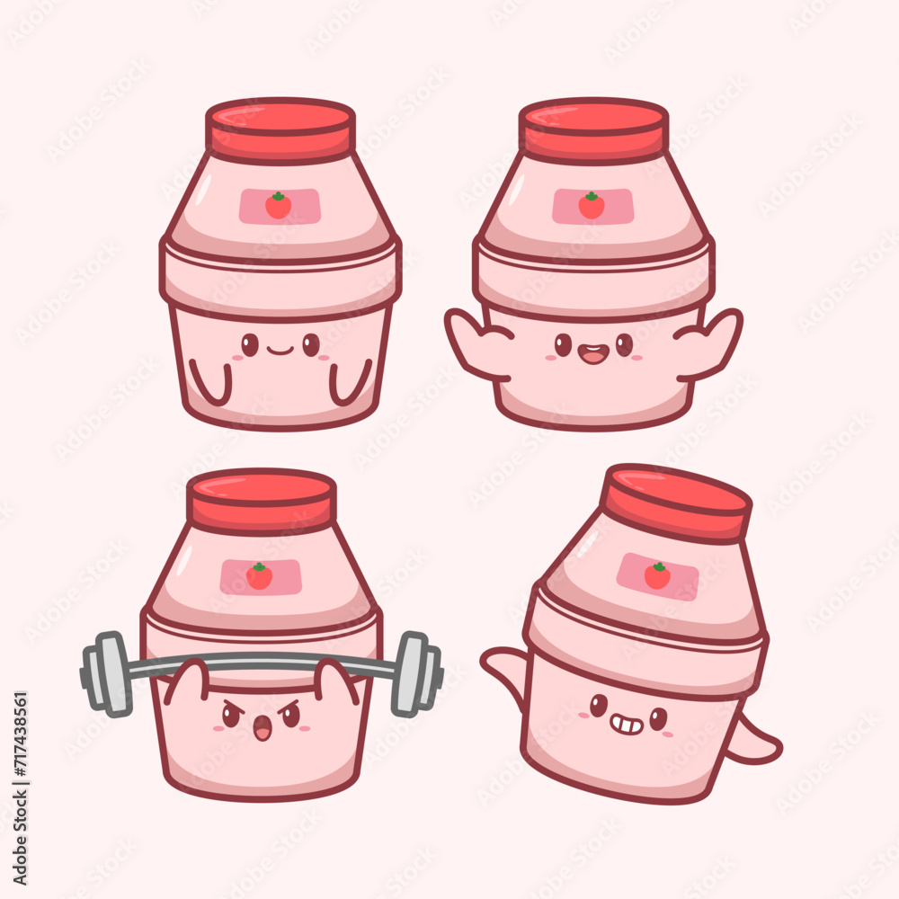 Cute Mini Bottle Cartoon Character Illustration
