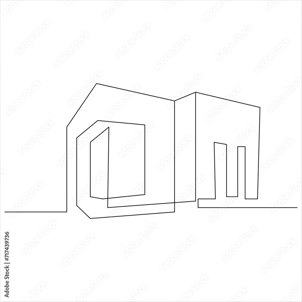 Continuous one line drawing of home line art drawing vector illustration Continuous one line drawing of home line art drawing vector illustration