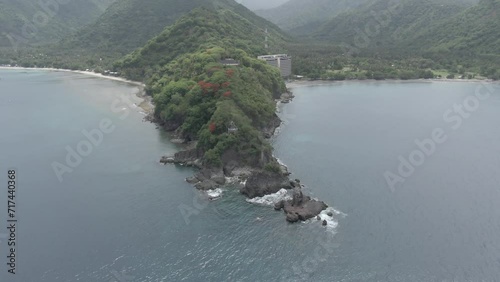 Beautiful aerial footage of Malimbu Hill on a cloudy day, Lombok, West Nusa Tenggara, Indonesia | Keindahan Bukit Malimbu Lombok saat cuaca cerah 4K Drone photo