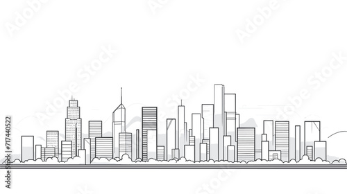 Architectural vector illustration featuring a city skyline with sleek skyscrapers  capturing the futuristic and dynamic essence of modern urban development. simple minimalist illustration creative