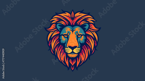 vector art portraying a majestic lion spirit against a backdrop of vibrant colors capturing the strength and regality of this revered African animal. simple minimalist illustration creative