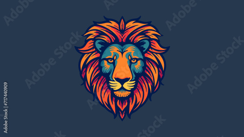 vector art portraying a majestic lion spirit against a backdrop of vibrant colors  capturing the strength and regality of this revered African animal. simple minimalist illustration creative