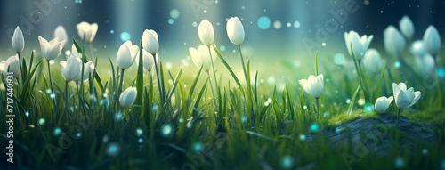 Spring Background with Snowdrops