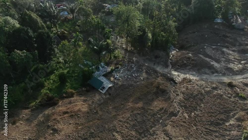 Aerial footage of a landslide in Deli Serdang, North Sumatra, Indonesia | Tanah longsor di Deli Serdang, Indonesia 4K Drone photo