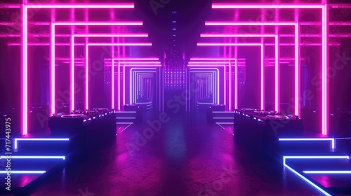 Elevate your event with a neon DJ booth that will transport you to a neon utopia. © Justlight