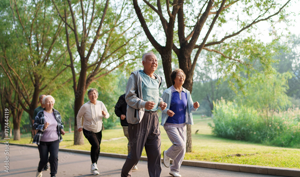 Old people exercising in the park Old people exercising in the park