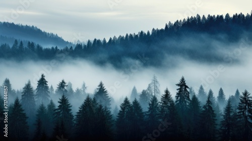 The Veil of Fog Like a gauzy curtain, the thick fog ds over the forest, concealing its secrets and mysteries. © Justlight
