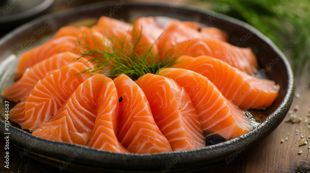 Fresh and Healthy Salmon Sushi Meal on a White Plate Fresh and Healthy Salmon Sushi Meal on a White Plate