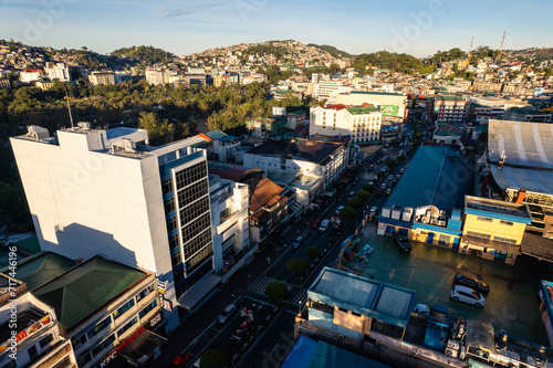 Baguio City, Philippines - Aerial of the famous Session road during the morning.