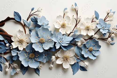 Powder Blue Blossom Frames background