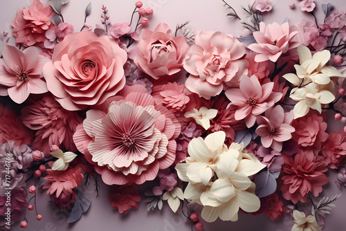 Wallpaper Mural Soft Pink Floral Frames background Torontodigital.ca