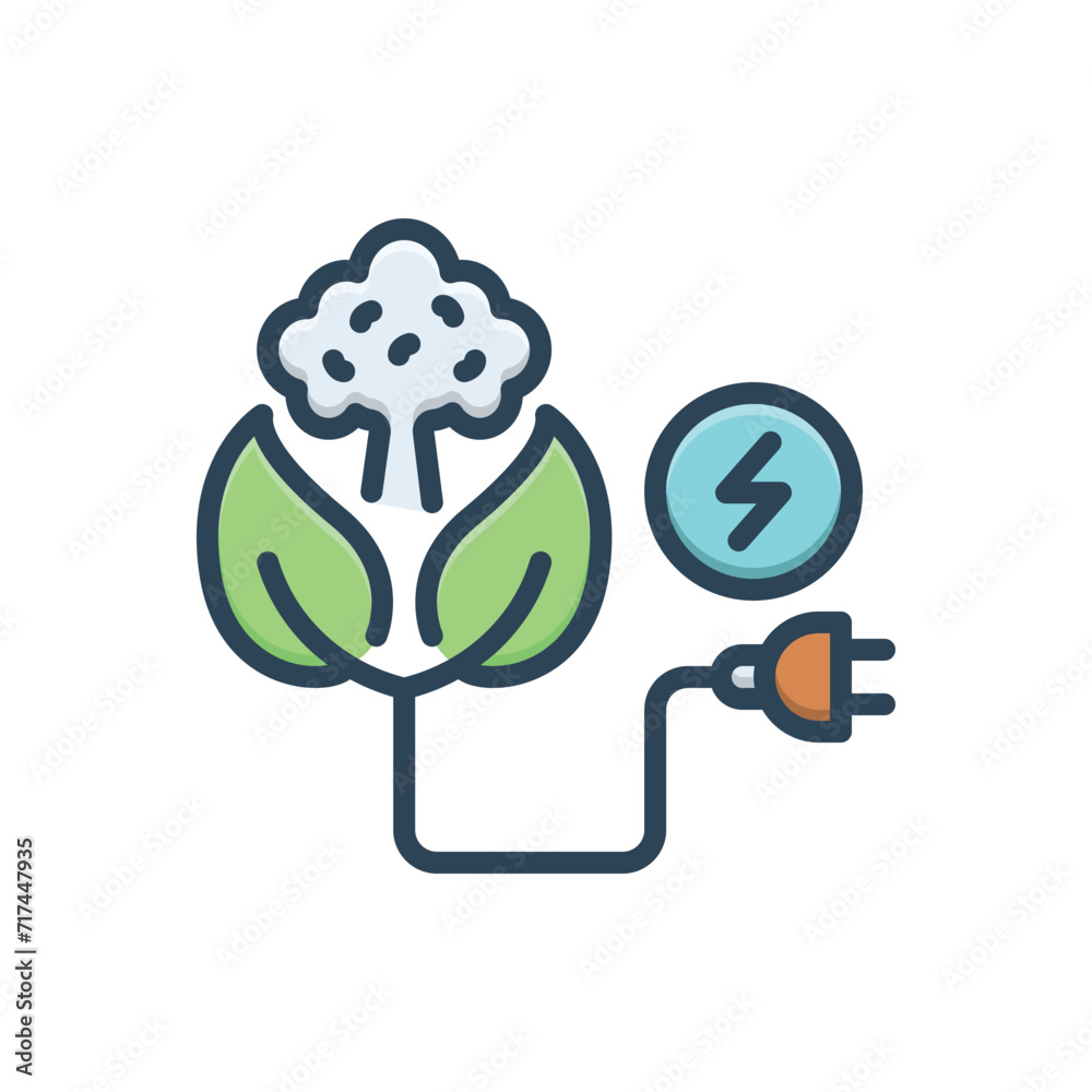 Color illustration icon for biomass