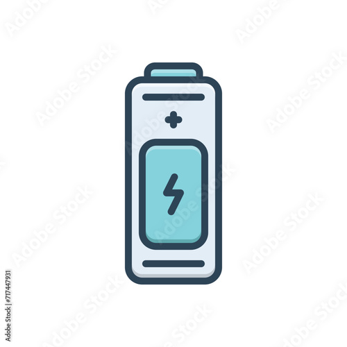 Color illustration icon for battery