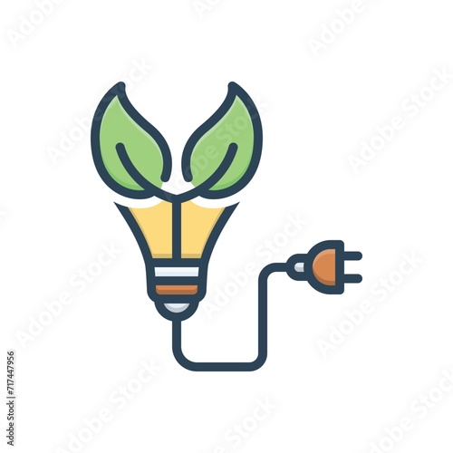 Color illustration icon for biomass energy