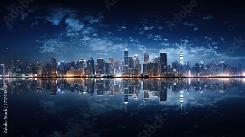 A highresolution photograph of a city skyline at night  illustrating the disruptive effects of artificial light on our natural circadian rhythms.
