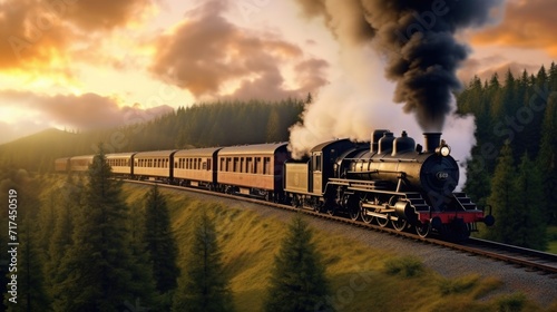 The Steam Train Symphony The rhythmic sound and sight of smoke from a moving train