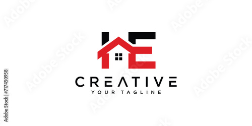 Letter HE home logo for real estate