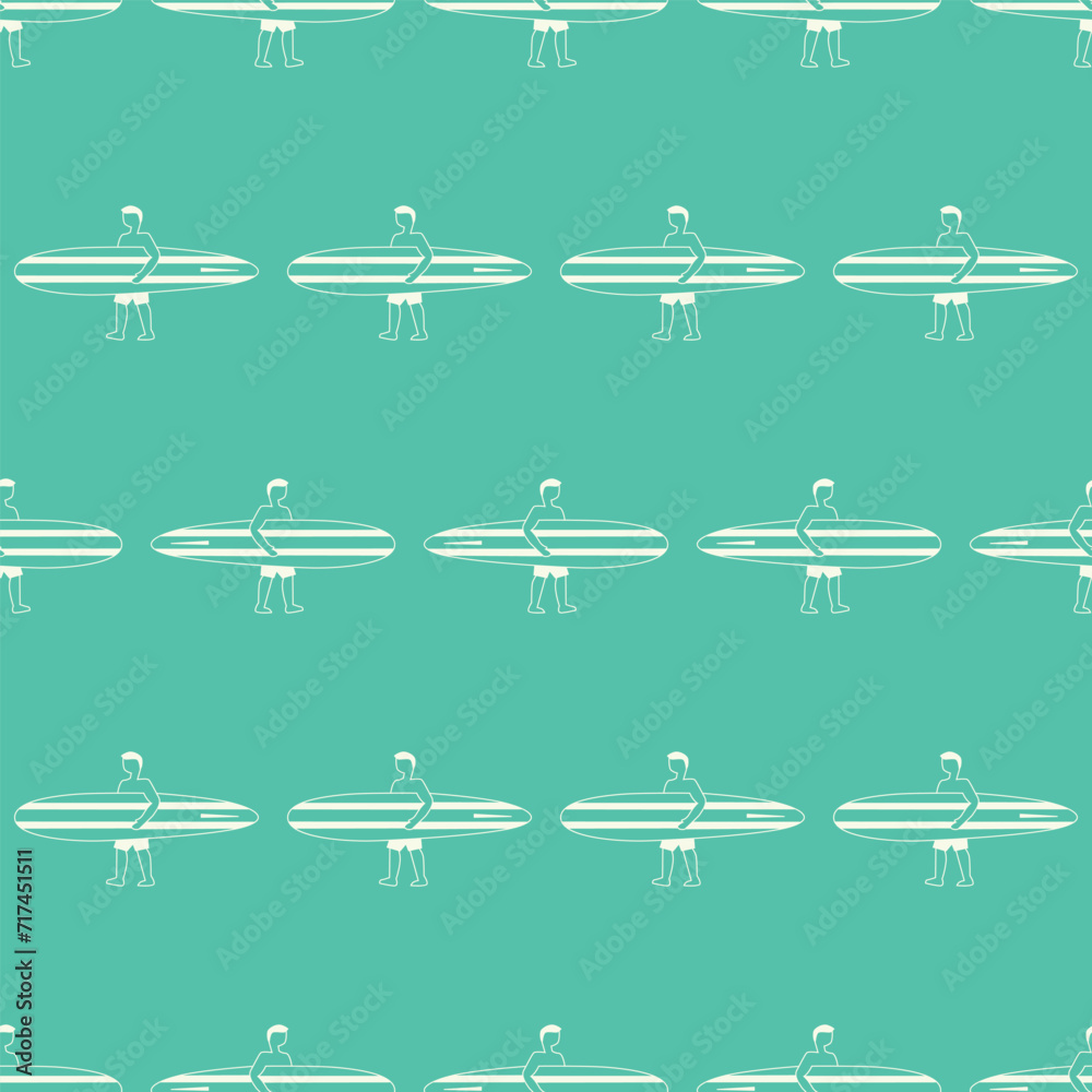 seamless pattern, surf art surface design for fabric scarf and decor
