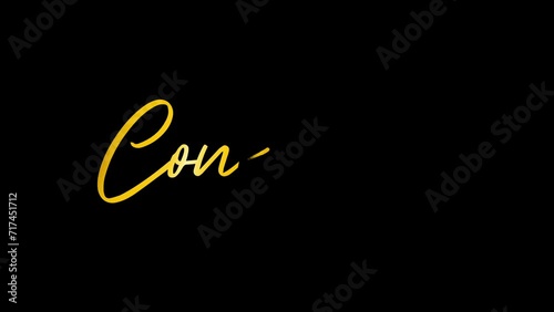 Congrats animated text. animated text for congratulations and black background screen.