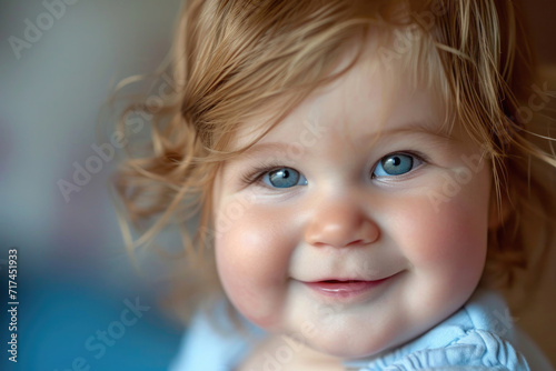 The cherubic delight of a little one, with rosy cheeks and a beaming smile