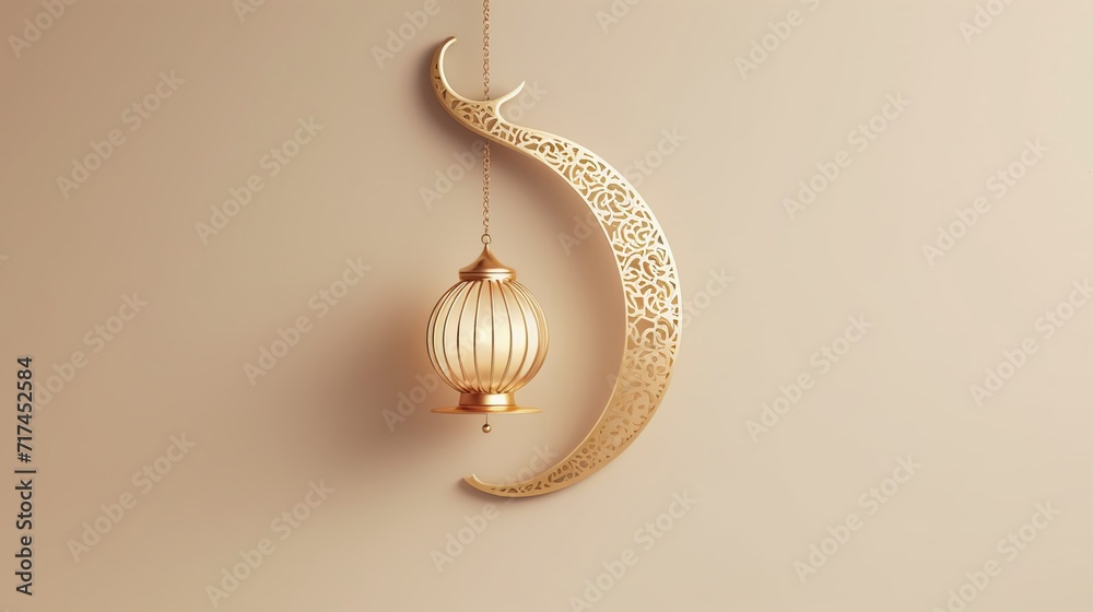 Ramadan Kareem greeting card. Arabic lantern hanging on the wall. Ramadan Kareem greeting card. Arabic lantern hanging on the wall.
