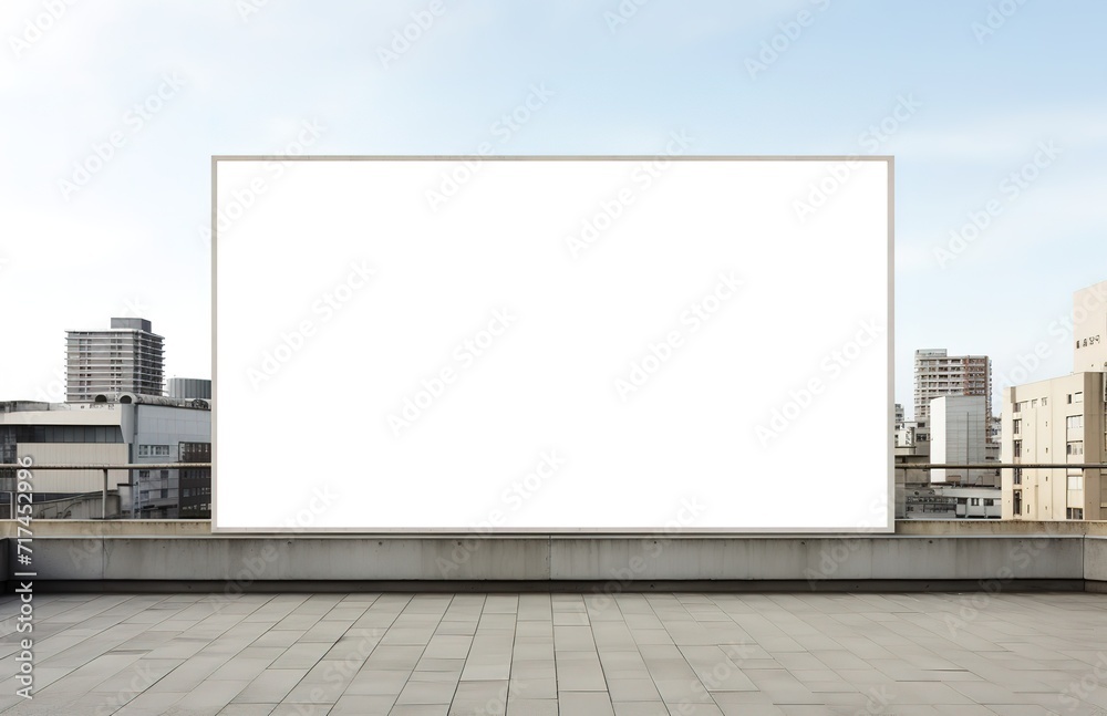 A white billboard in an empty place. generative ai.