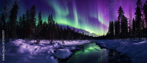 Serene Winter Night Under Northern Lights © Lidok_L