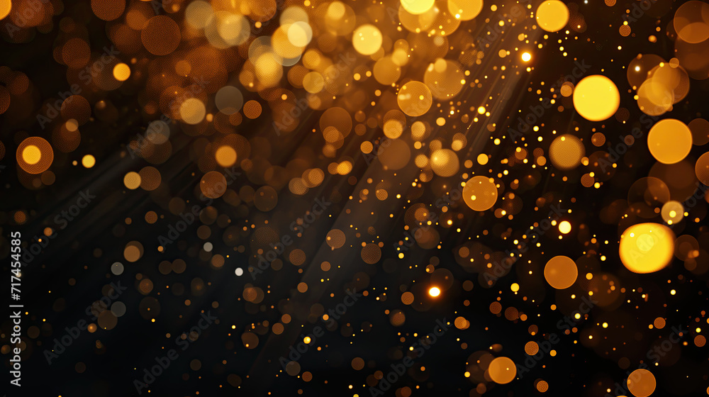 Golden Bokeh Background shining golden particles black background, yellow glitter glowing sparks deep space, Sparkling gold dust abstract golden luxury decoration background, Gold Abstract Glitter Bli Golden Bokeh Background shining golden particles black background, yellow glitter glowing sparks deep space, Sparkling gold dust abstract golden luxury decoration background, Gold Abstract Glitter Bli