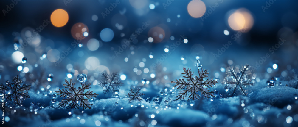 Intricate Snowflakes Close-Up on Winter Day Intricate Snowflakes Close-Up on Winter Day