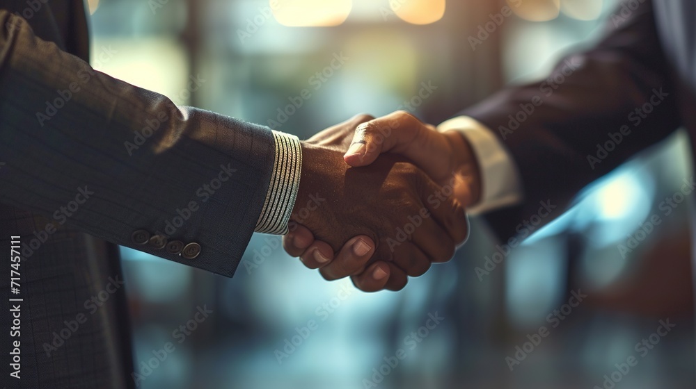Business Handshake Agreement Close-up,Two professionals in formal attire engage in a firm handshake, signifying a business agreement or partnership. Business Handshake Agreement Close-up,Two professionals in formal attire engage in a firm handshake, signifying a business agreement or partnership.