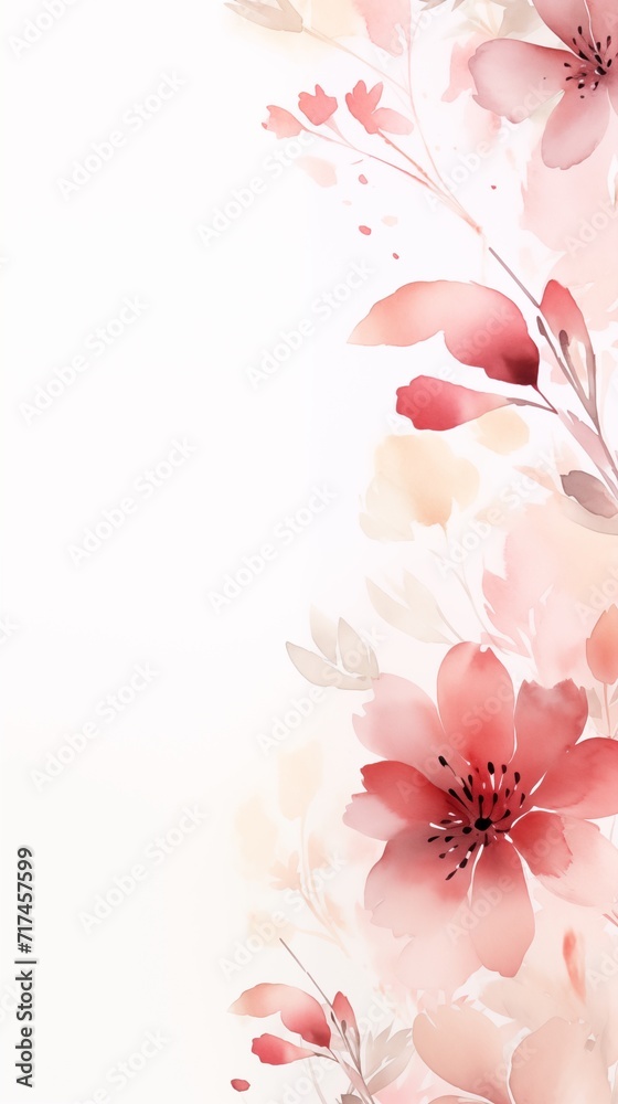Colorful flowers watercolor illustration for weeding invitation background