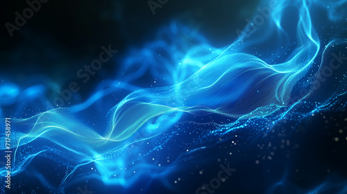 Blue Abstract Background With Waves 