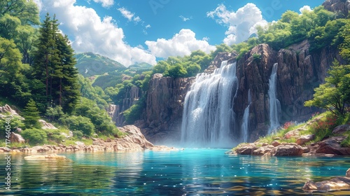 Raisko Praskalo Waterfall Central Balkan National  Background Banner HD