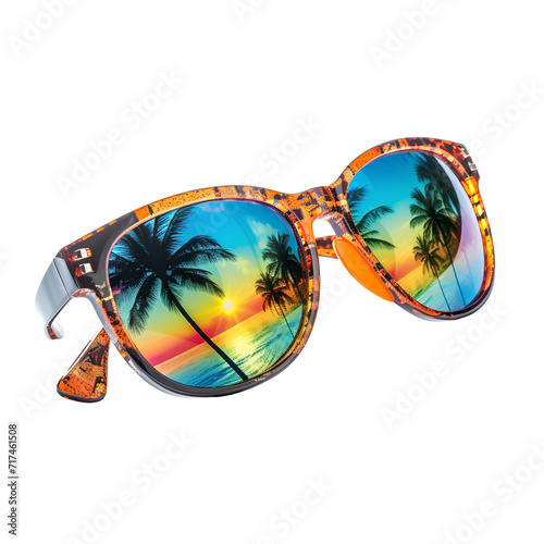 Sunglasses, summer concept, isolated on white background