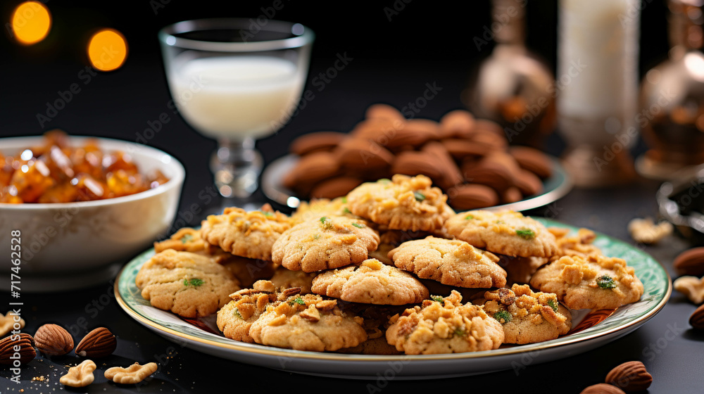 christmas cookies on a plate high definition(hd) photographic creative image