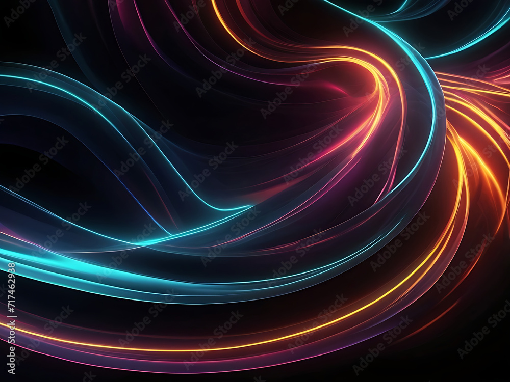 Obraz premium Neon Waves Background abstract wallpaper