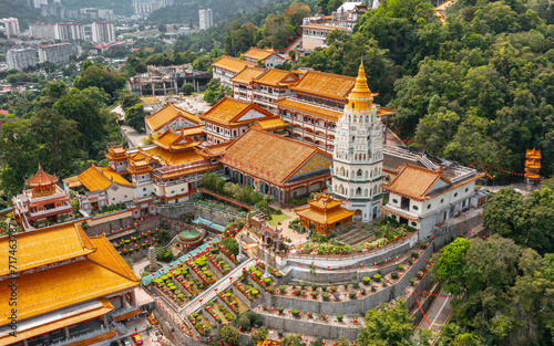 Kek Lok Si Temple in George Town. Aerial view