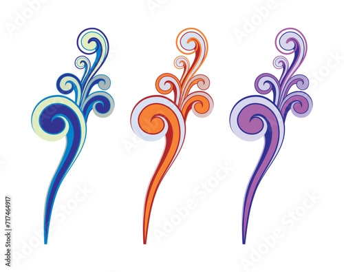 Retro Style Motif Set Vector Illustration